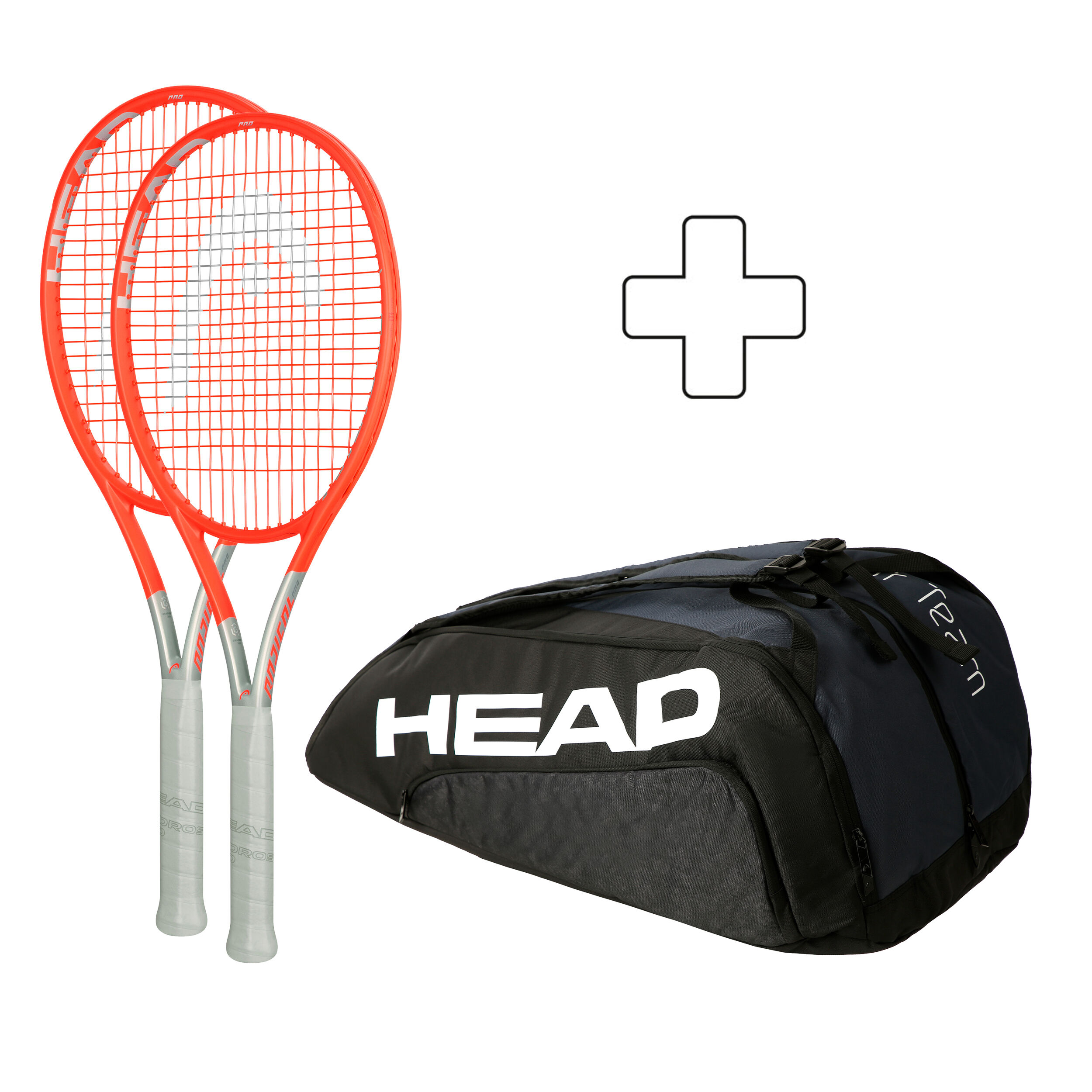 Head Schlägerpaket 2 x Graphene 360 Gravity MP Tennisschläger Plus Rolle 