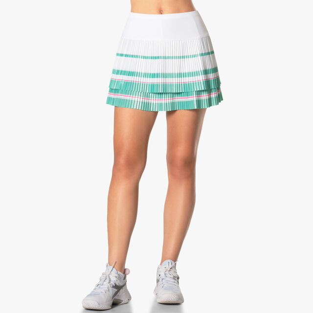 Long Deco Stripe Pleated Skirt